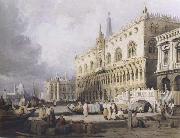 Samuel Prout The Doge s Palace and the Grand Canal,Venice (mk47) oil on canvas